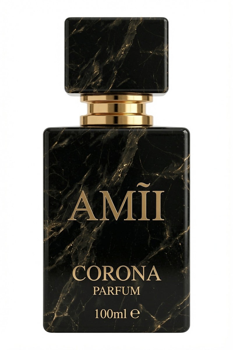 Perfume AMĨI CORONA de mármol negro y dorado