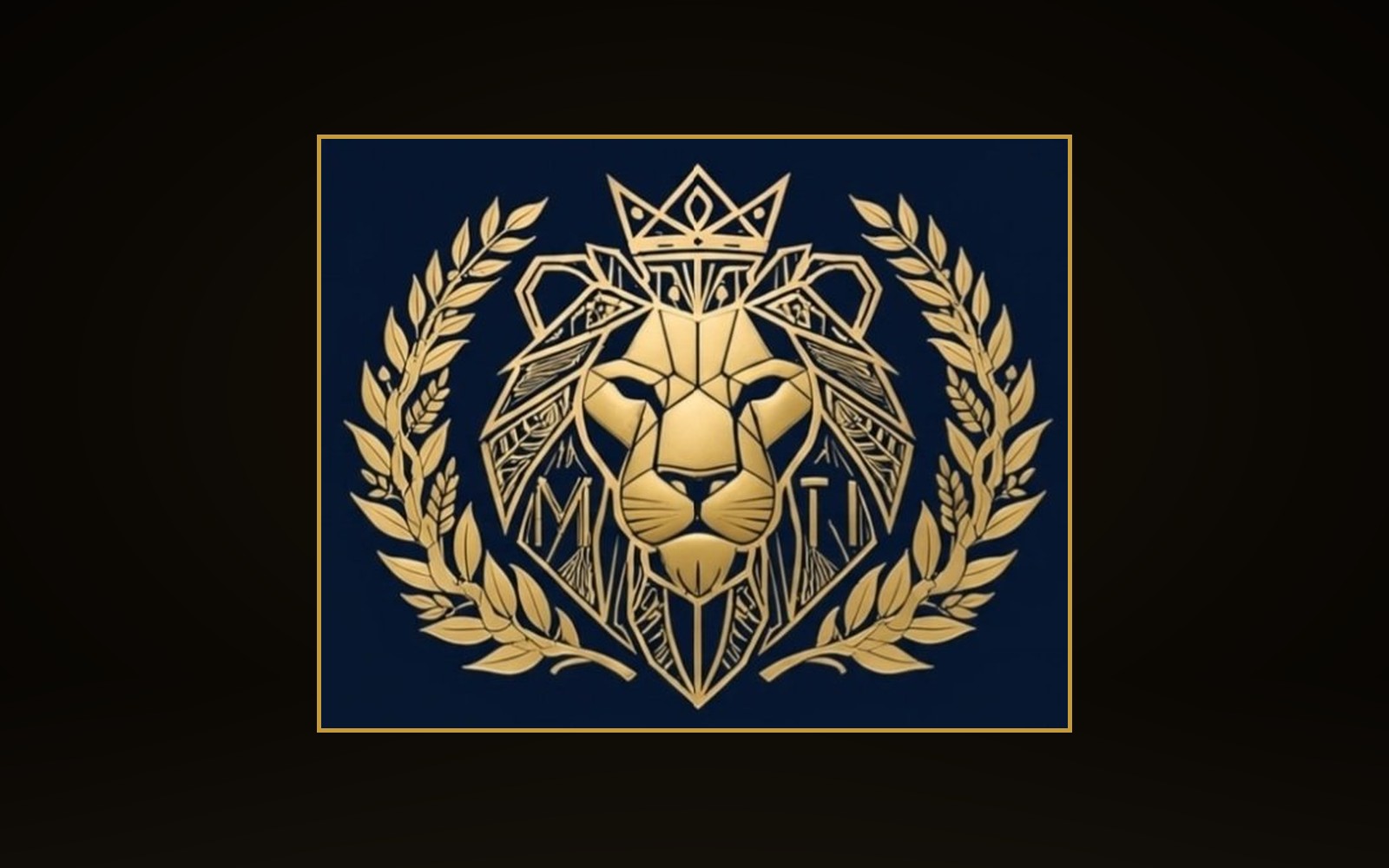 El León dorado de AMĨI PERFUME con corona y laureles