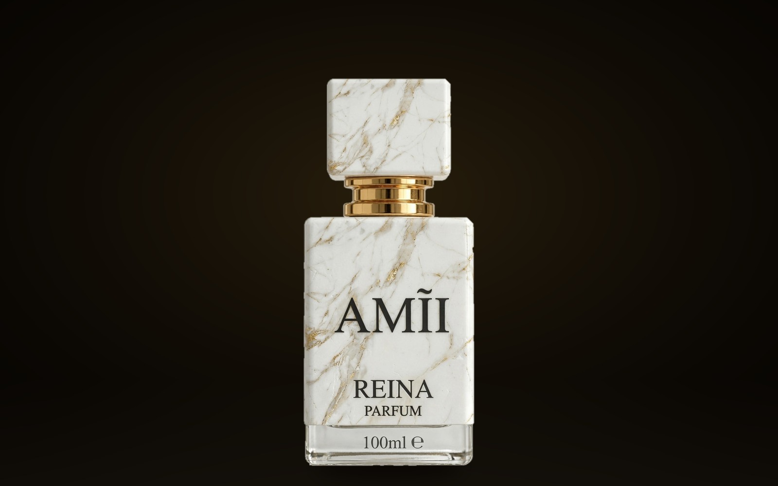 Perfume AMĨI REINA de mármol blanco y dorado
